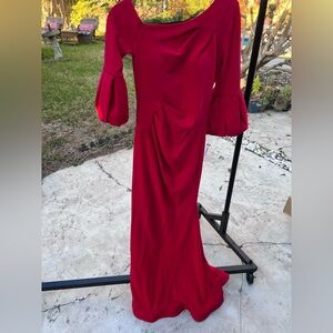 Betsy & Adam Scarlet Long Sleeve Dress